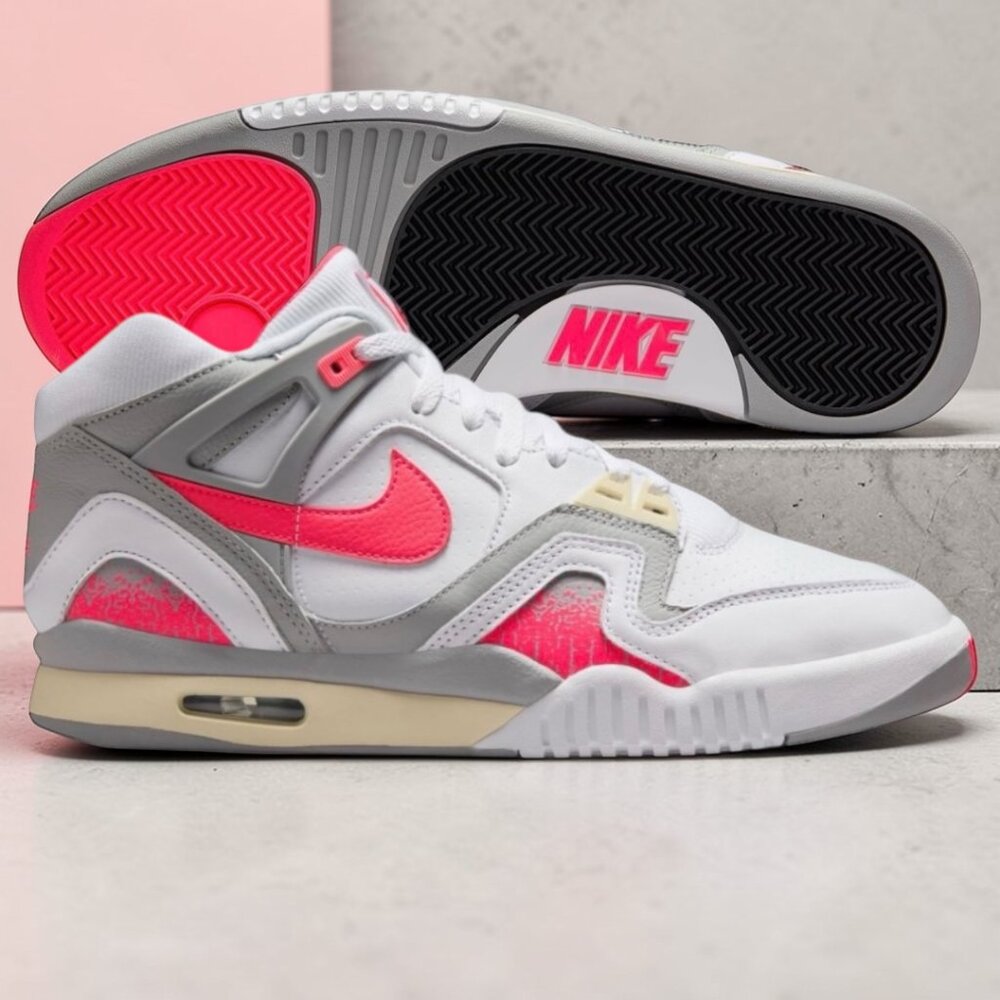 Nike Air Tech Challenge II Agassi Mens Shoes White Racer Pink FZ9033 100 (NEW)
